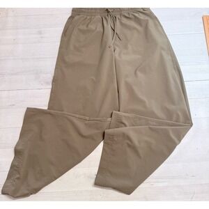 Old Navy Stretch Tech tan wide leg pull on pants size medium Tall